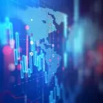 technical financial graph on technology abstract background