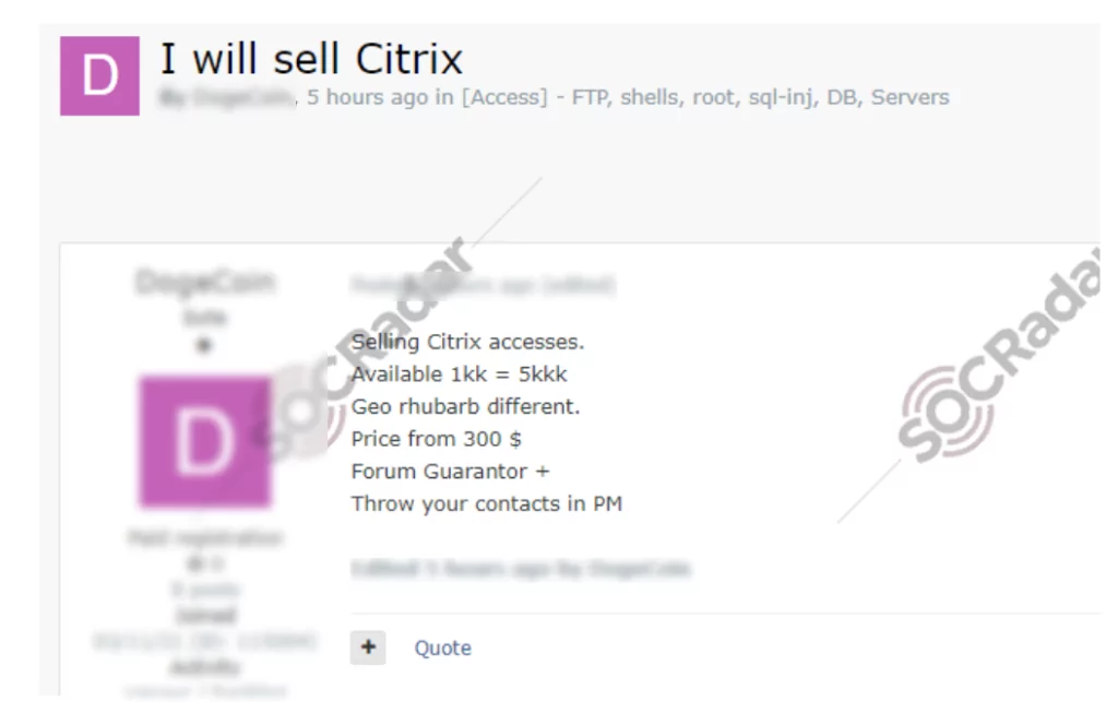 Nowadays, the Dark Web marks an increase in selling access to corporate networks.
