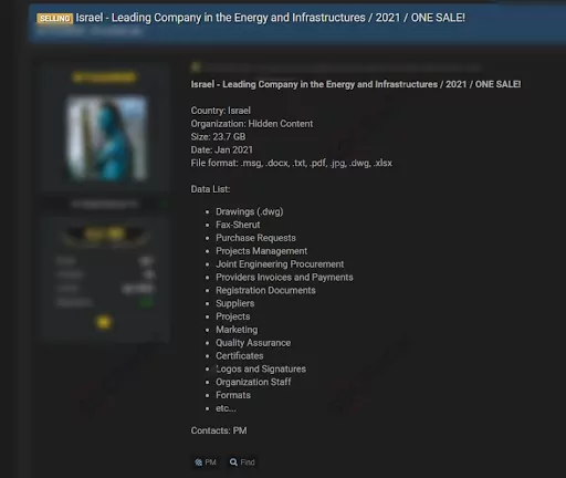 On March 8, 2021, on a dark web forum monitored by SOCRadar, the threat actor put for