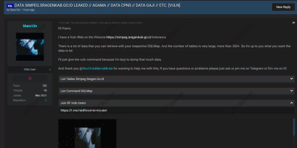 On June 16, 2021, on a dark web forum monitored by SOCRadar, a vendor shared a database