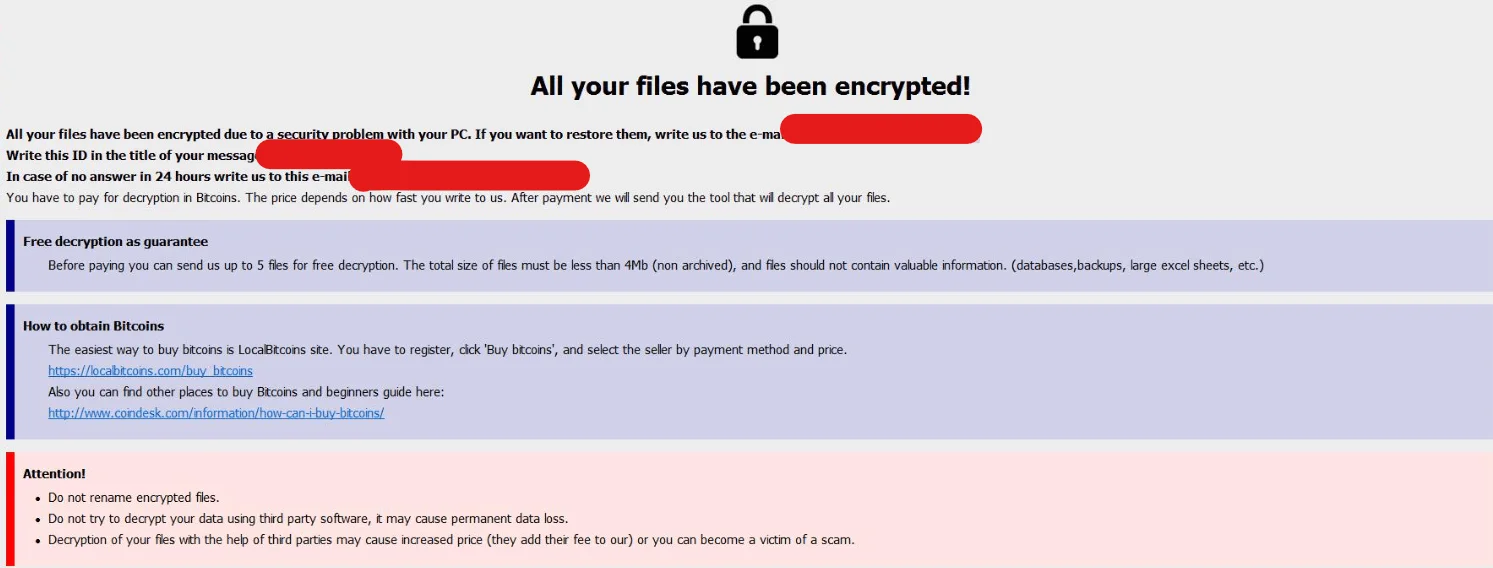 Probos ransom note in a recent sample