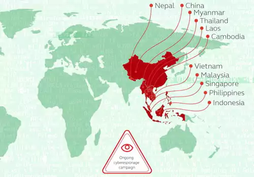 Naikon’s ongoing cyber-espionage campaign throughout the APAC region (Source: Secure List)