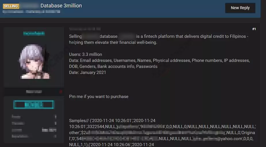 On September 22, SOCRadar has detected a post in a hacker forum, including an alleged