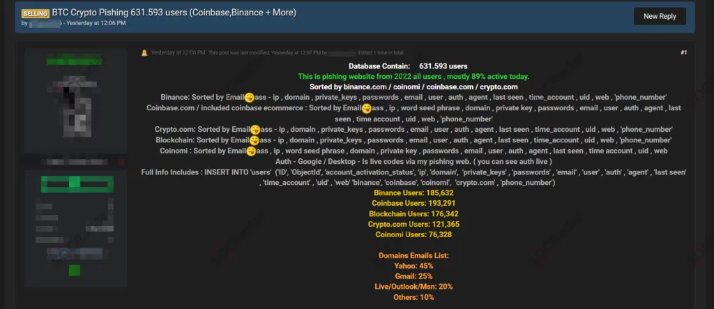 On Febr 24, 2021, on a dark web forum monitored by SOCRadar, a dark web vendor offered to