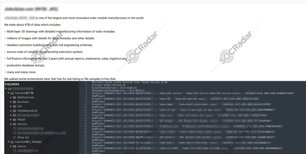 On February 25, 2022, on the AlphVM Blackcat ransomware group website, SOCRadar detected
