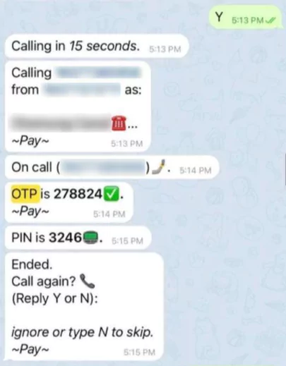 A Successful OTP-Bot Attack