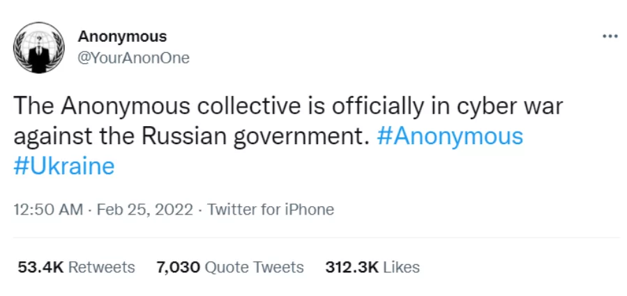 The Anonymous Group waging cyberwar against Russia