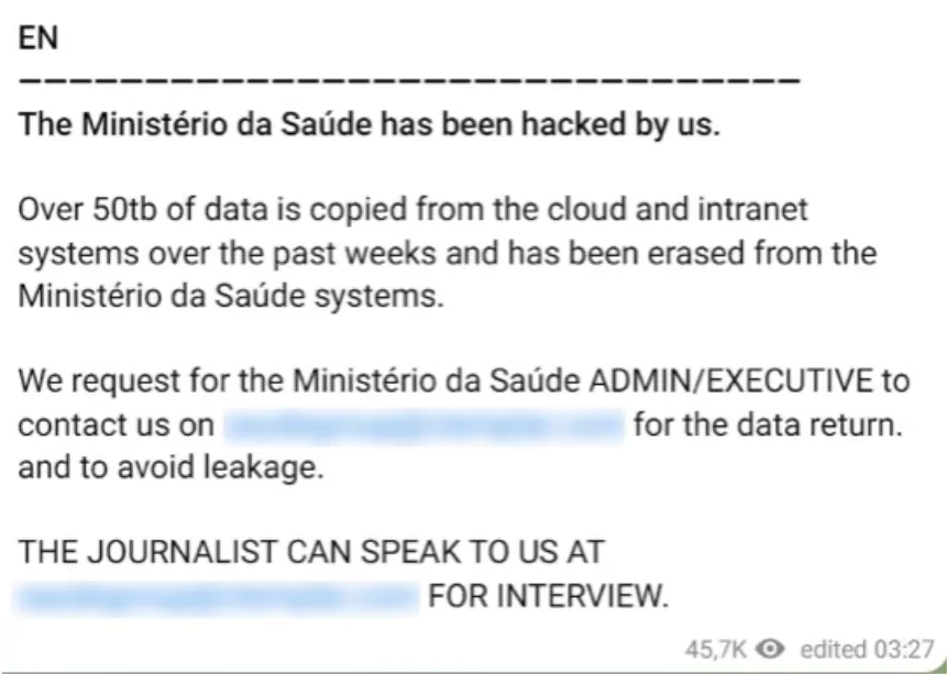 Lapsus$’s first breach: Brazil’s Ministry of Health