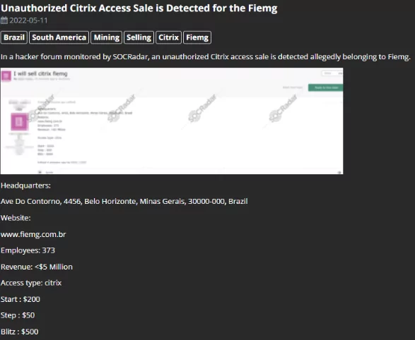 In the same week, on 11st May, another unauthorized access was announced on the post in a