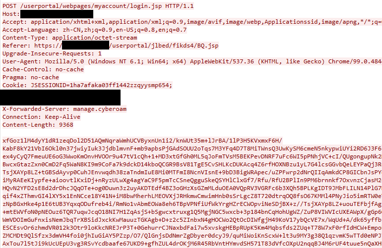 Requests sent by DriftingCloud APT Group