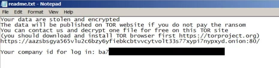 Black Basta's readme.txt file