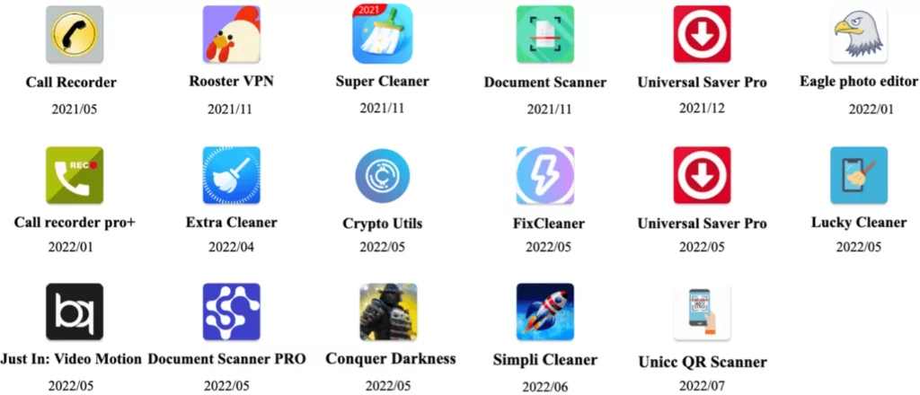 Malicious DawDropper apps (Source: Trend Micro)