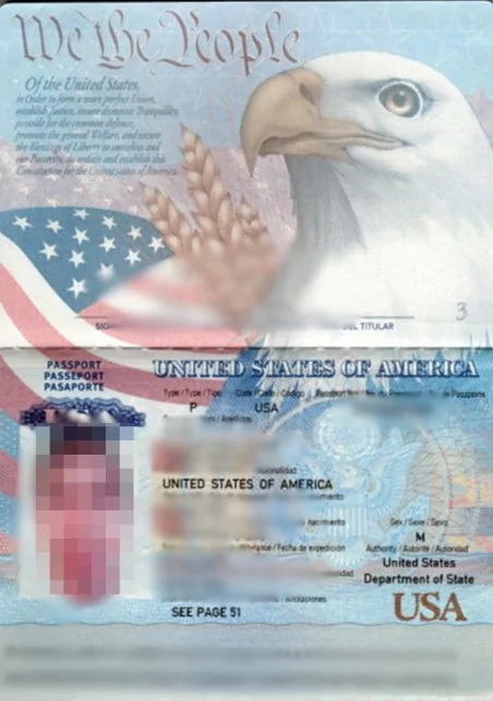 Passport photo of a US citizen