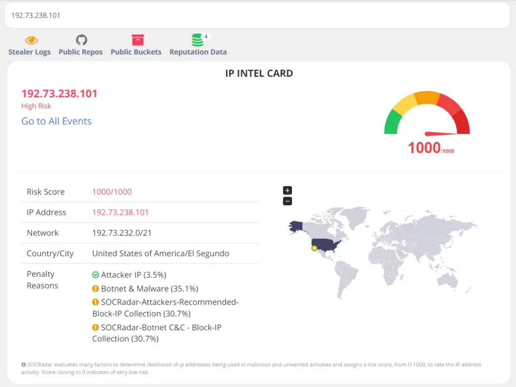 Threat Hunting detailed search results