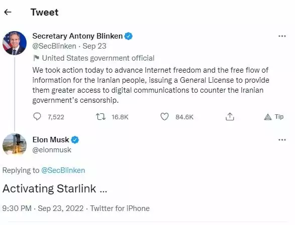 Elon Musk declared his support for protesters in Iran