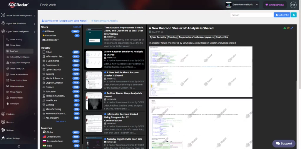 A new version of Racoon Infostealer surfaced on the dark web around July 2022. 