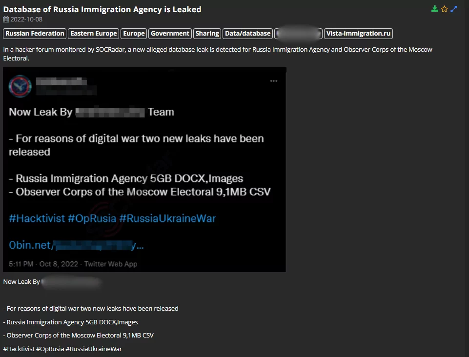 SOCRadar Analysts have found a post on a dark web forum that shares 5+ GB of stolen data