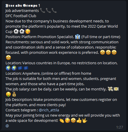 A Promotion Job Advertisement Post