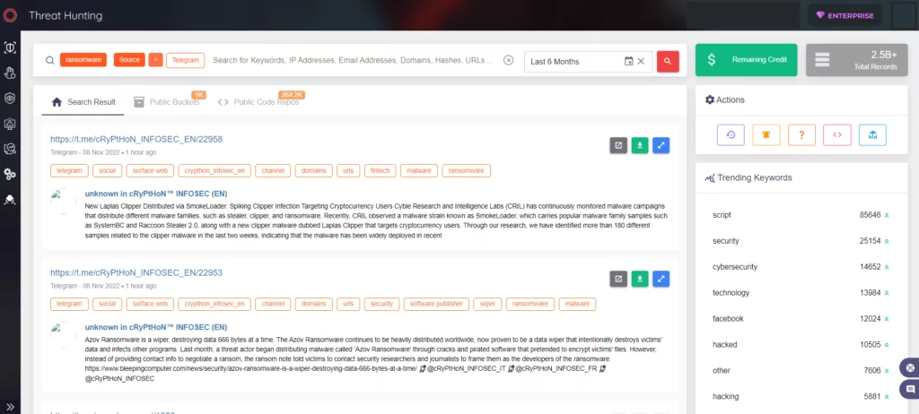 You can stay up-to-date about ransomware threats with the SOCRadar Threat Hunting module.