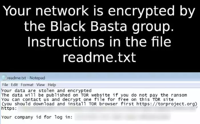 An example of Black Basta's note to their victims. (Source: Tripwire)