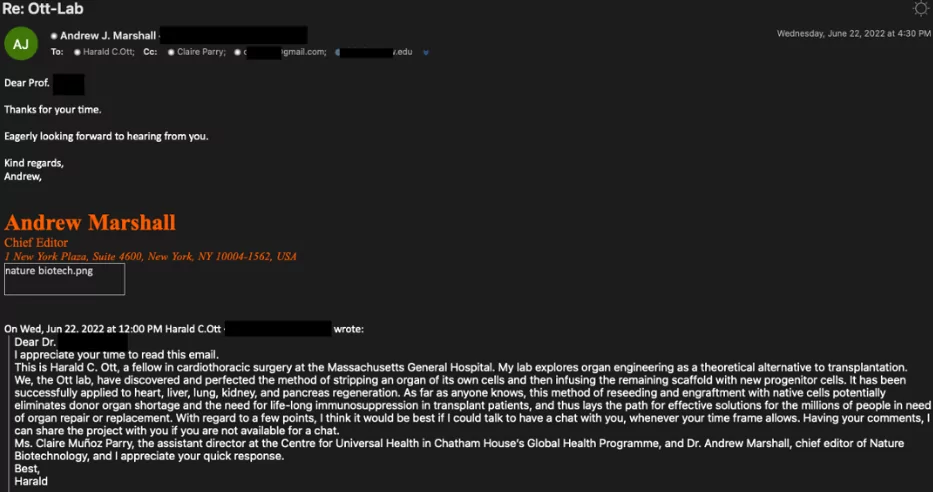 Example of MPI mail thread (Source: Proofpoint)