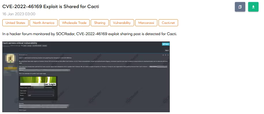 On 16 January, SOCRadar detected a post that shares information about patched exploits in