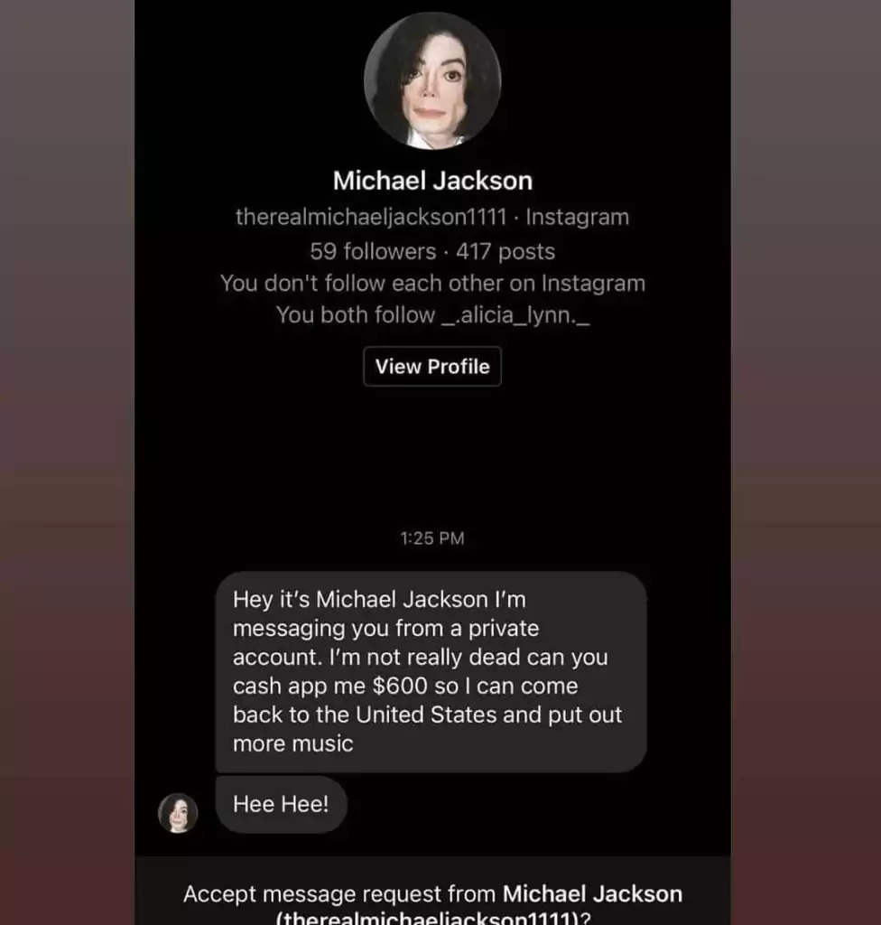Using dead celebrities for scams?