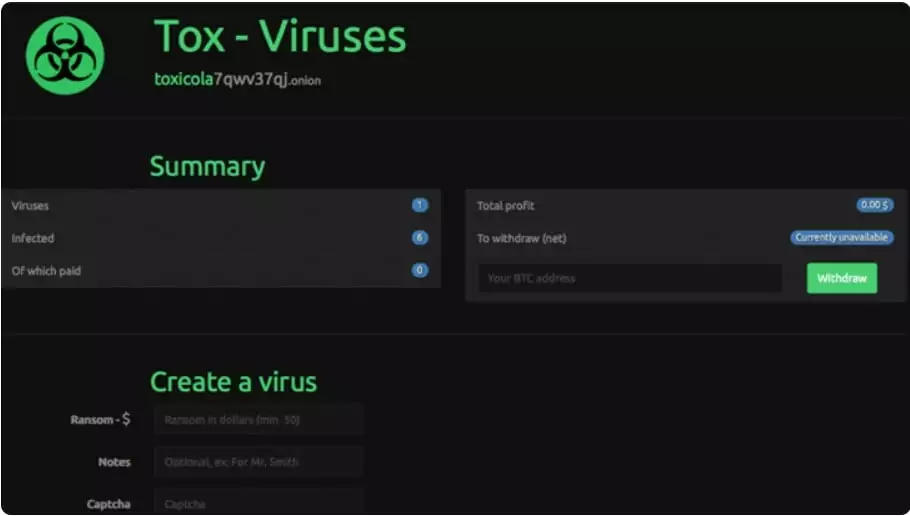 Tox Ransomware (Source: McAfee Labs) 