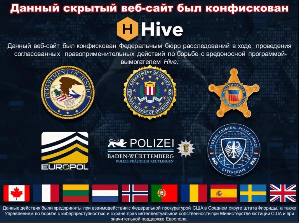 US and international law enforcement authorities have taken action against the Hive