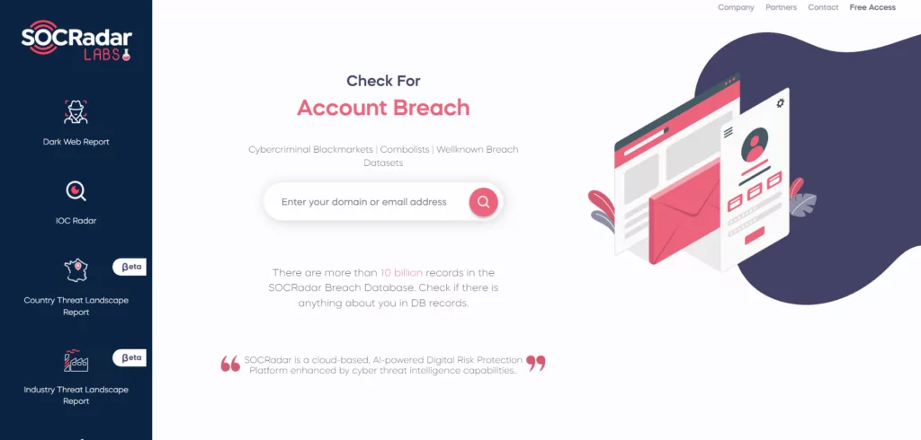 SOCRadar Labs, Account Breach tool
