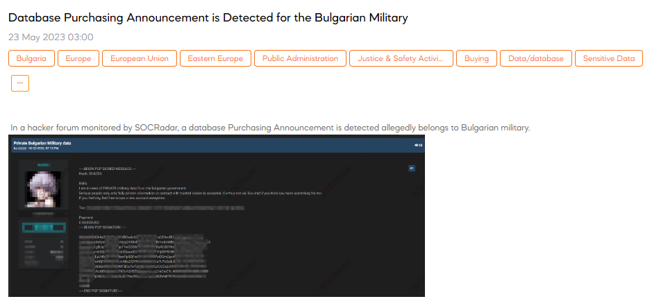 bulgarian military database