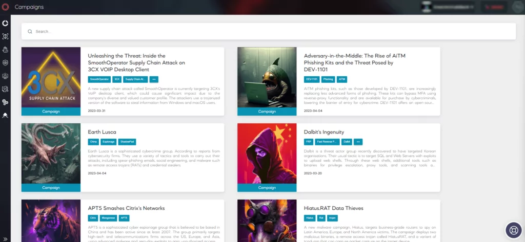 SOCRadar Campaigns page
