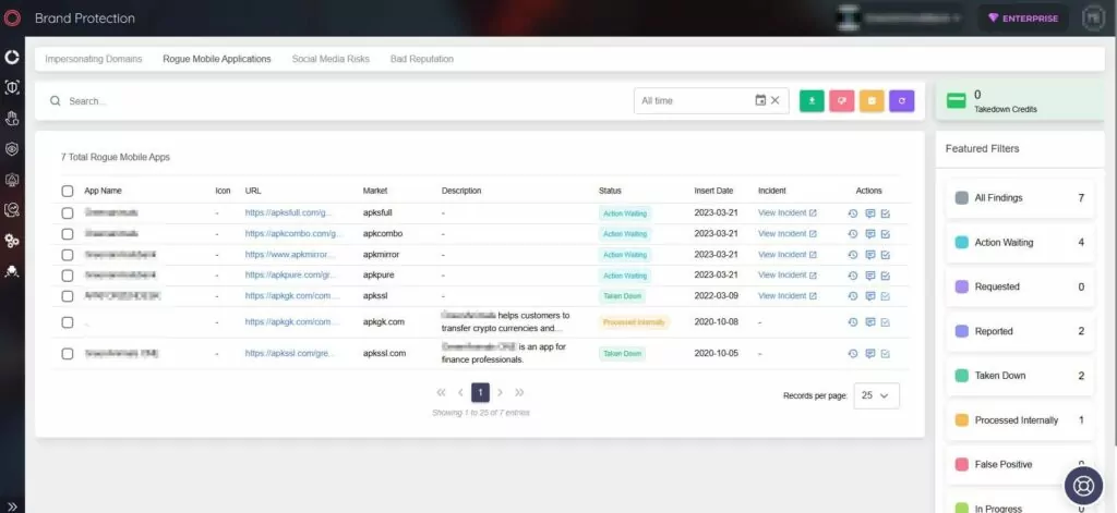 SOCRadar Rogue Mobile Applications module