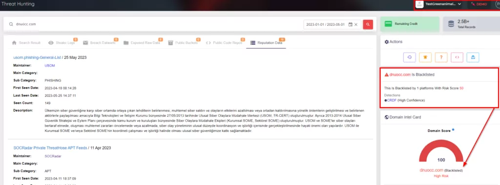 When we searched VirusTotal for the address “