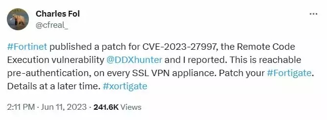 Researcher Charles Fol's statement about CVE-2023-27997