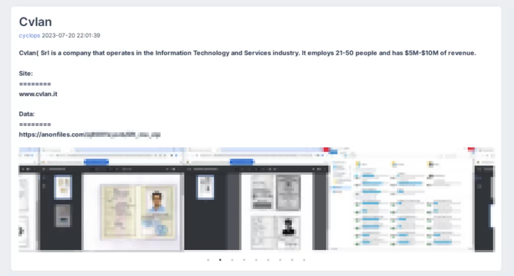 Cvlan leak by Cyclops (Knight) Ransomware