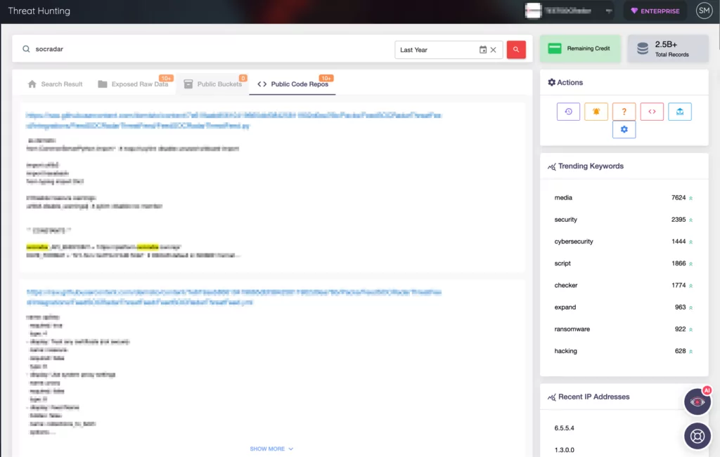 SOCRadar’s Source Code Leakage Monitoring