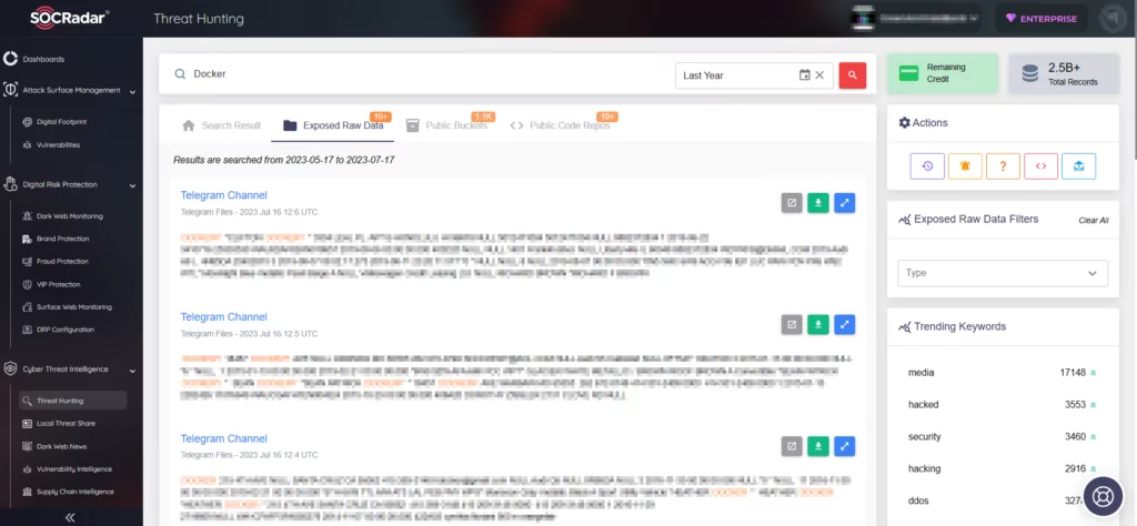 SOCRadar's Threat Hunting, Docker