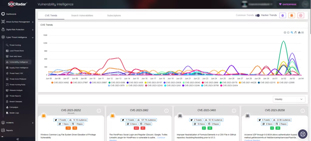 Vulnerability Intelligence on SOCRadar