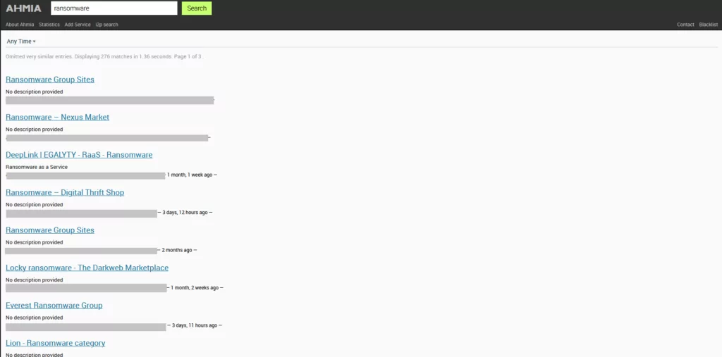 Ahmia’s search query