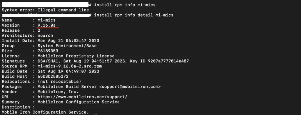 Confirm that the version has been upgraded to 9.16.0a for 9.16.0 Sentry. Likewise, for the 9.17.0 and 9.18.0 versions of Sentry, the package is adjusted to 9.17.0a and 9.18.0a correspondingly. (Source: Ivanti.com)