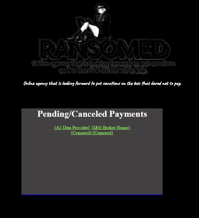 Figure 6. Main page of Ransomed.vc