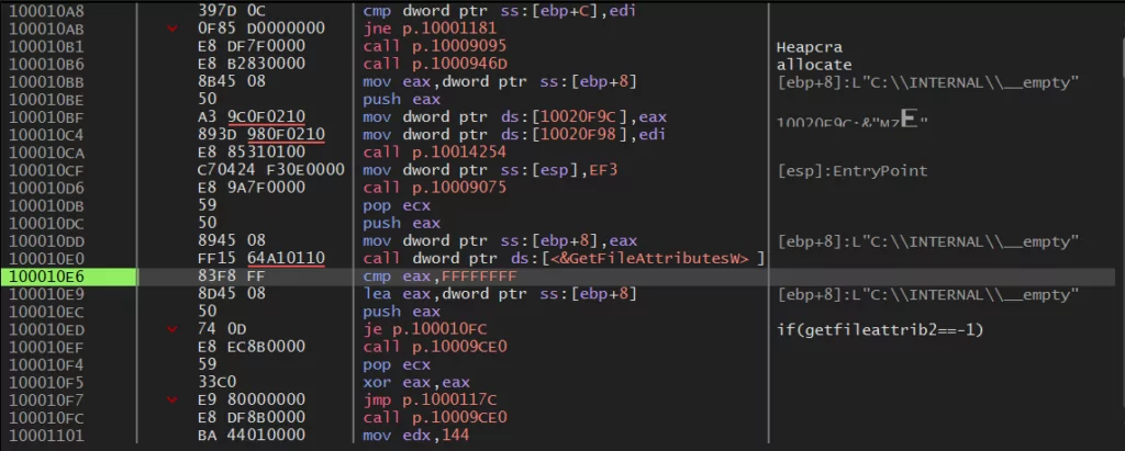 Figure 8. Windows Defender Sandbox evasion checks by QakBot. (Zscaler)