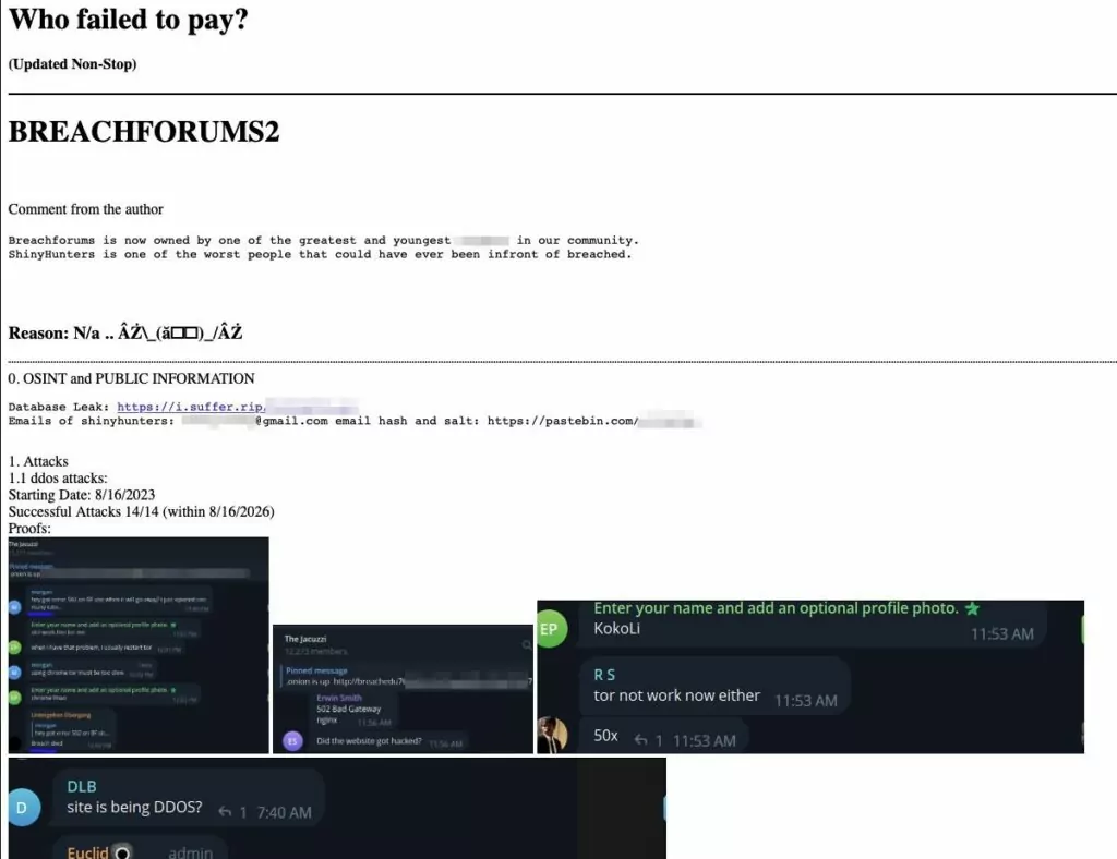 Figure 3. Ransomed.vc’s screenshot after being attacked (Source: Karol Paciorek)