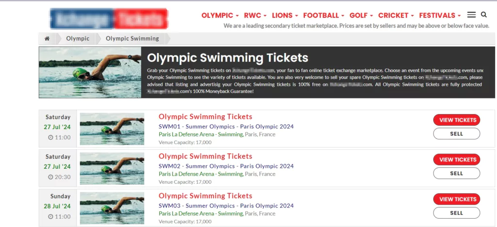 Secondary ticket marketplace