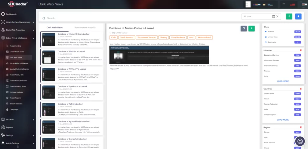 SOCRadar Dark Web News