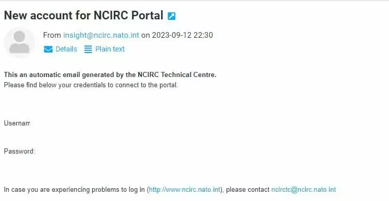 USDoD claiming a successful attempt to register for the NATO portal (DataBreaches)