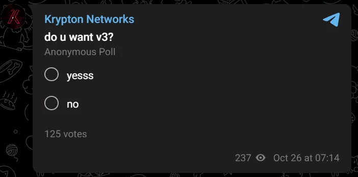 Fig. 4. Krypton Networks’ Telegram post about version 3 of its Botnet service
