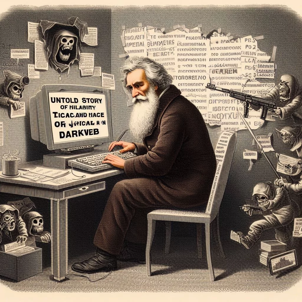 Fig. 1. Illustration of Tolstoy writing the “War and a Piece of Hilarity” Story of Dark Peep (generated using OpenAI’s DALL-E 3)